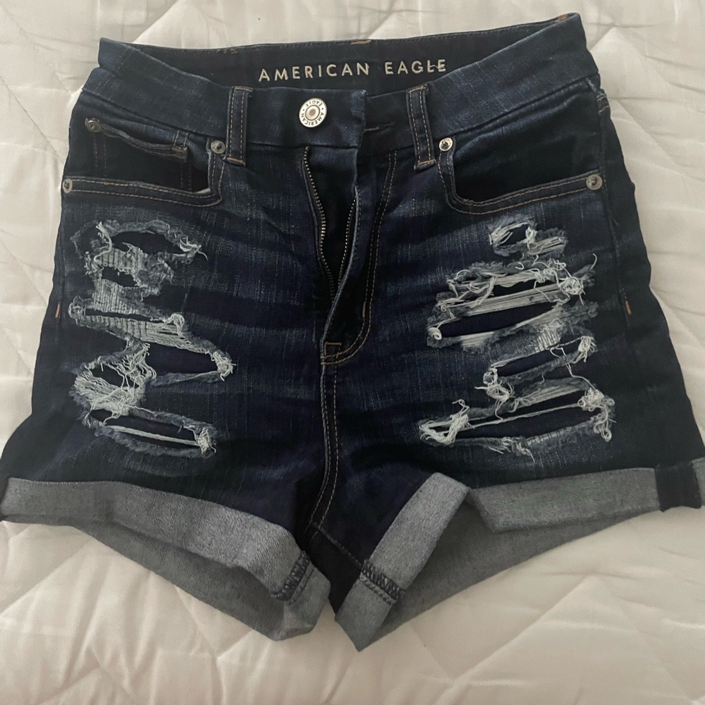 American eagle high waisted jean shorts